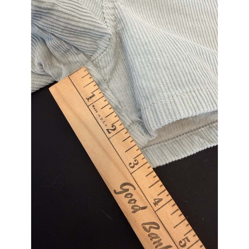 Beach Coastal Retro-style Aqua Waled Cotton Corduroy High-waist Shorts Size 3/26 - Picture 3 of 6